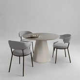 Ria 120cm Round Light Grey Melamine Dining Table with chairs Set - Pendle Village Furniture